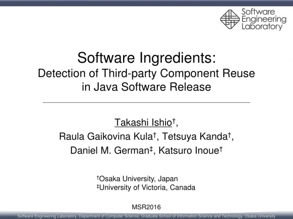 Software Ingredients: Detection of Third-party Component Reuse in Java Software Release