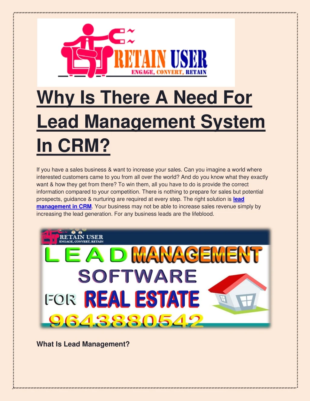 why is there a need for lead management system