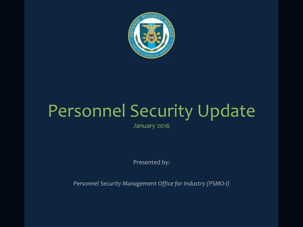 personnel security update january 2016