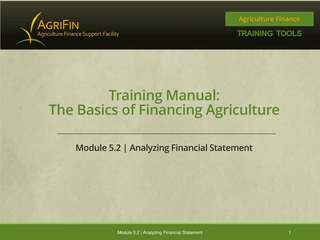 training manual the basics of financing