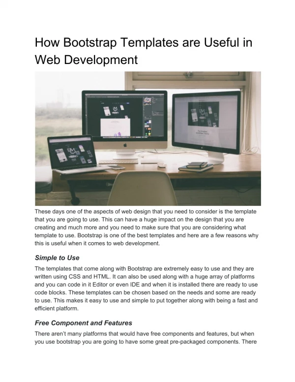 how bootstrap templates are useful