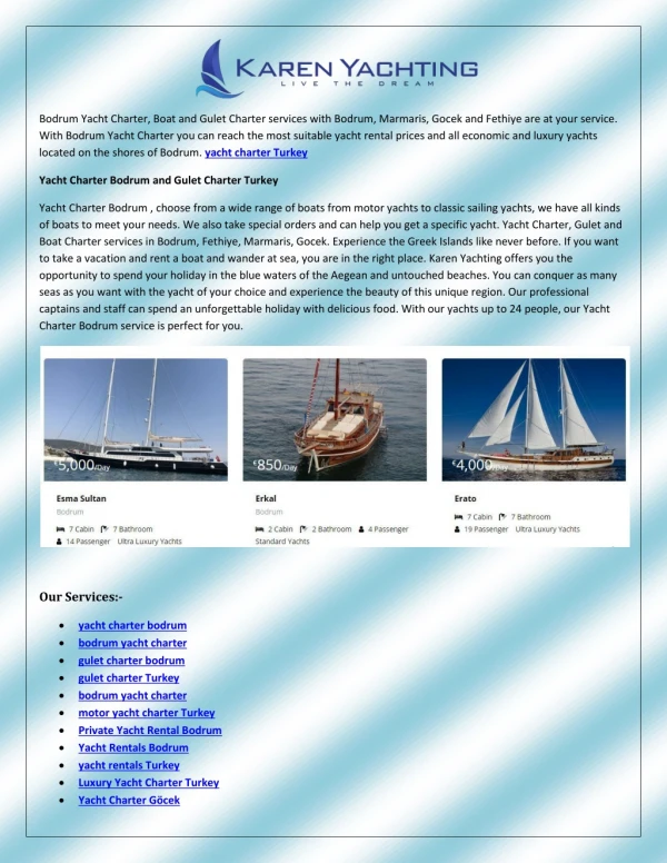 yacht charter bodrum
