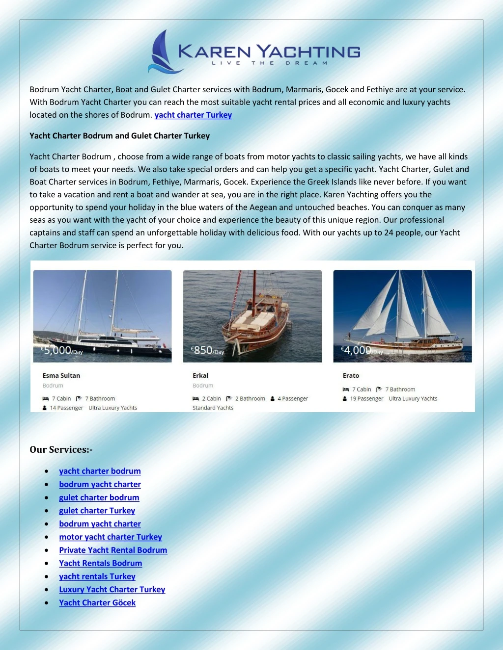 bodrum yacht charter boat and gulet charter