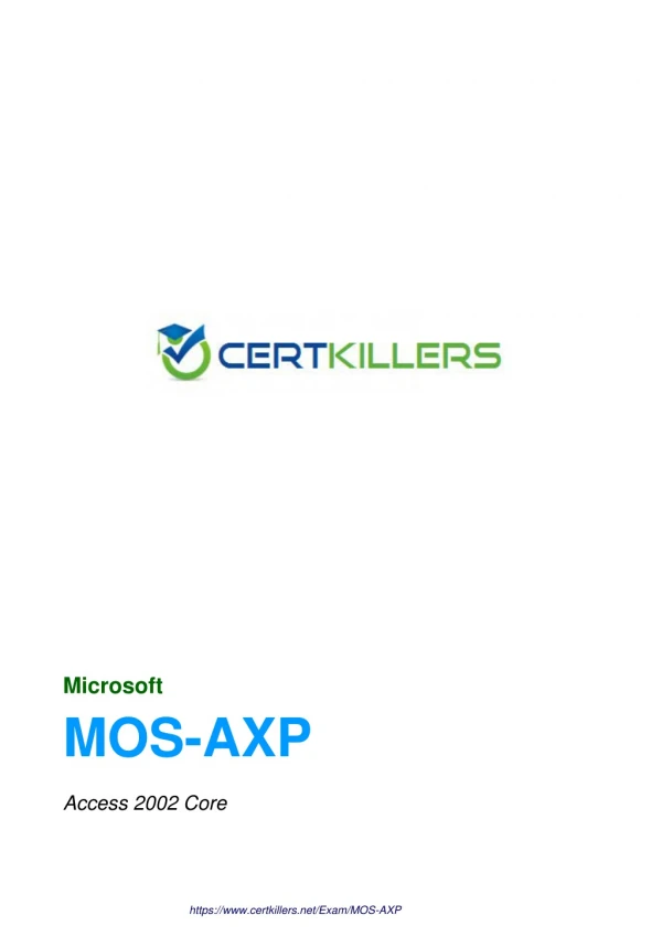 MOS-AXP exam cram { test questions }