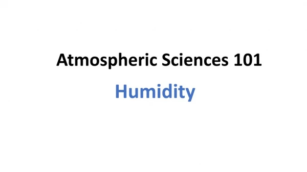 Atmospheric Sciences 101