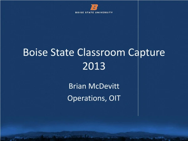 Boise State Classroom Capture 2013