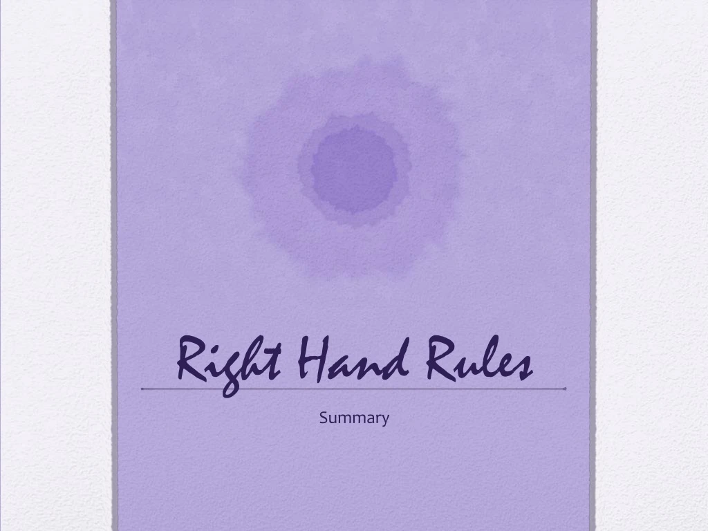 right hand rules