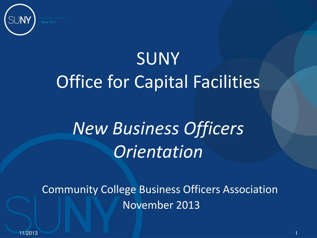 suny office for capital facilities new business officers orientation