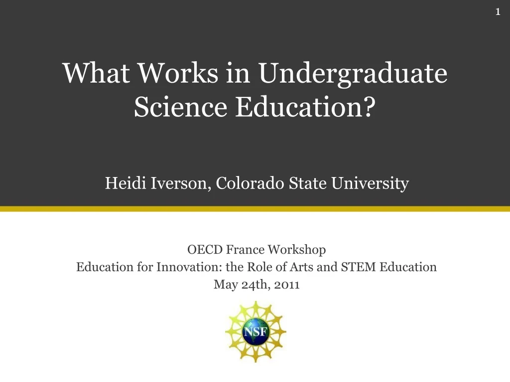 what works in undergraduate science education