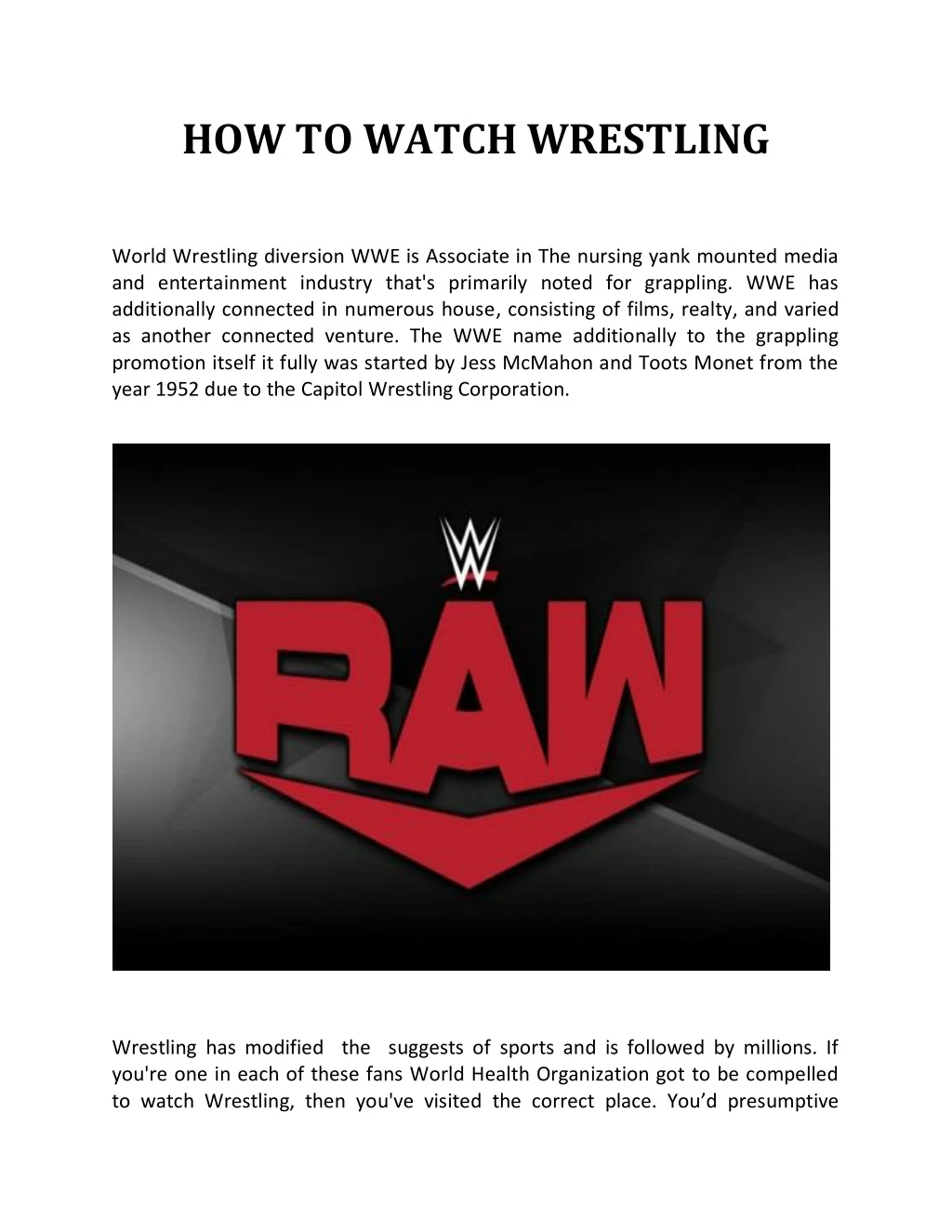 how to watch wrestling