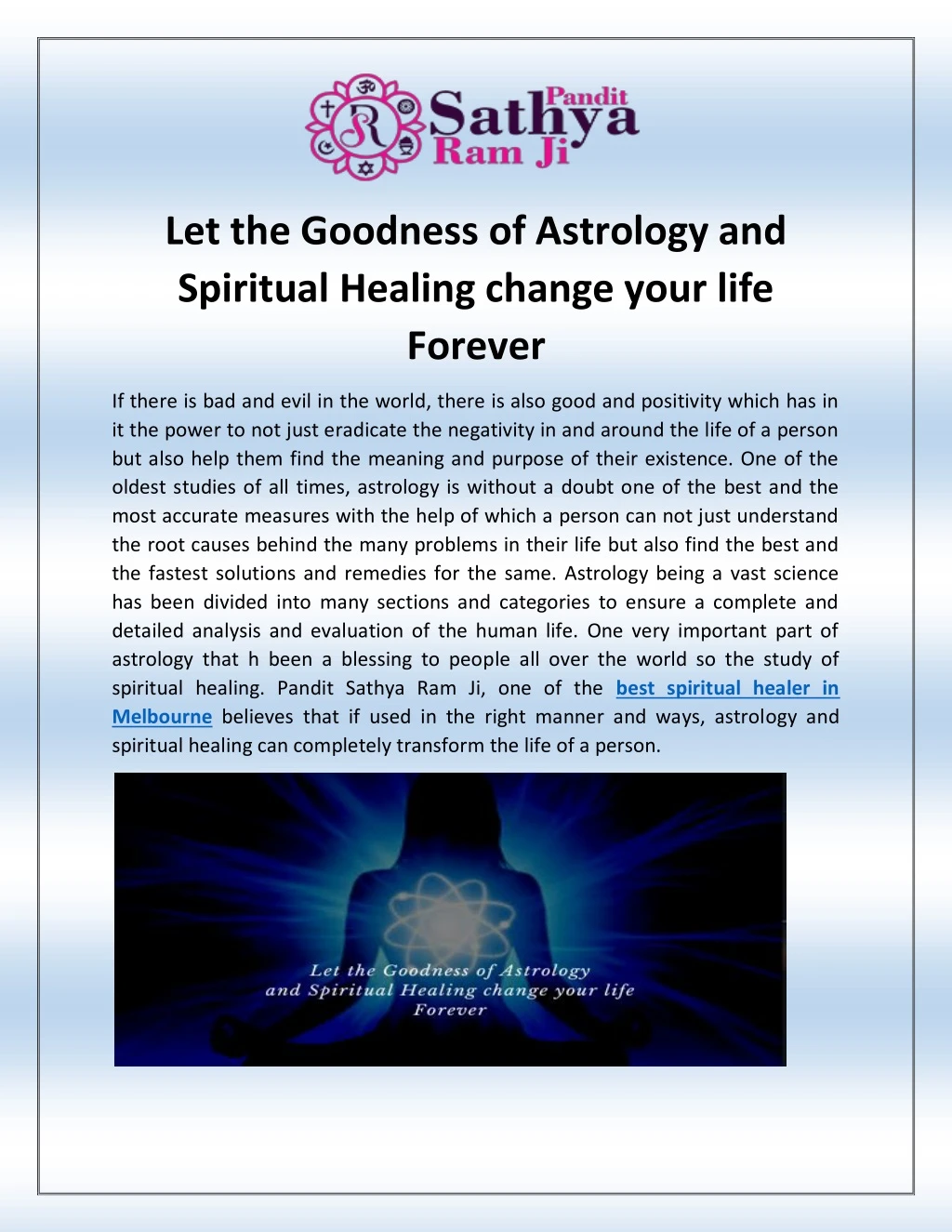 let the goodness of astrology and spiritual