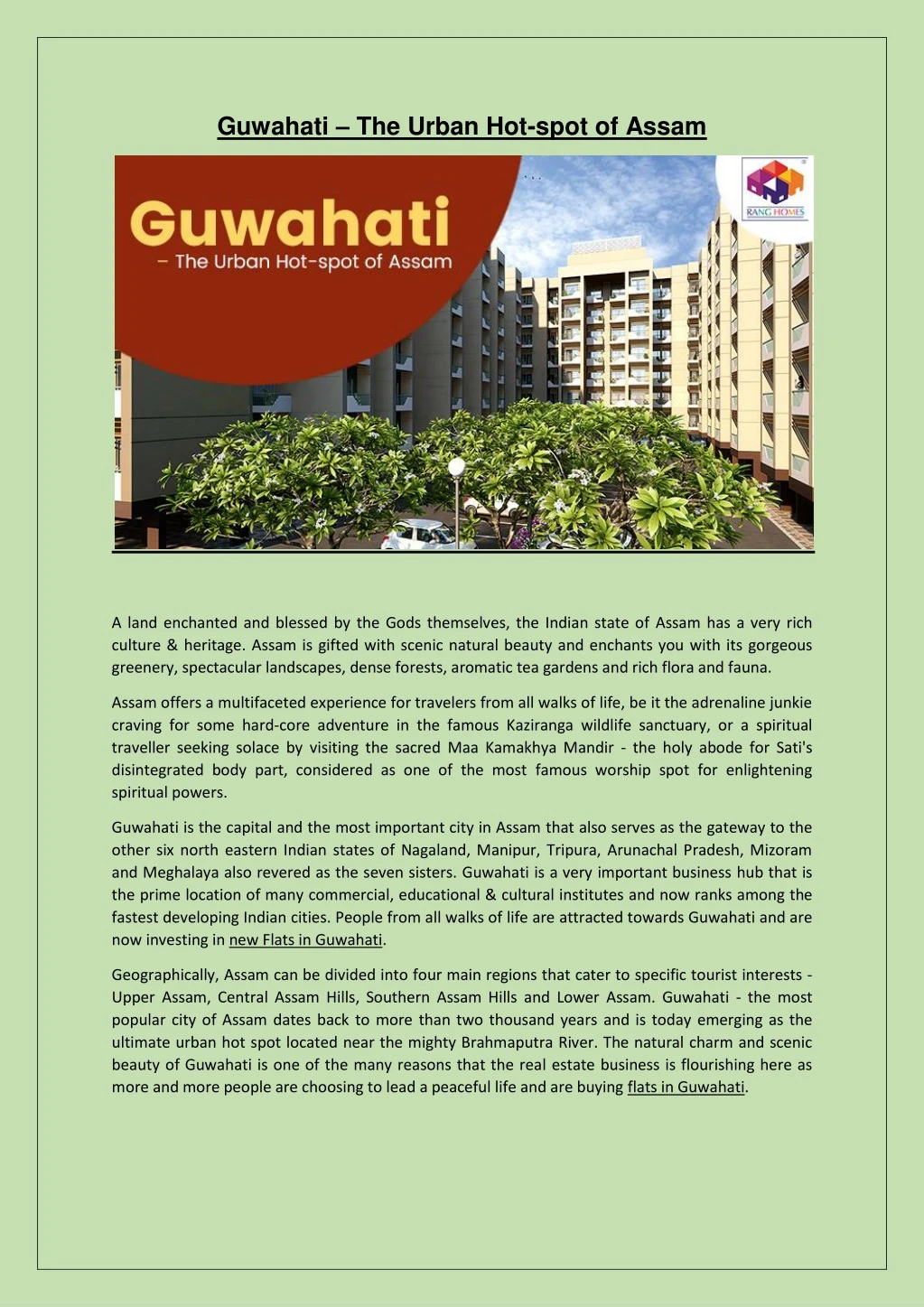 guwahati the urban hot spot of assam