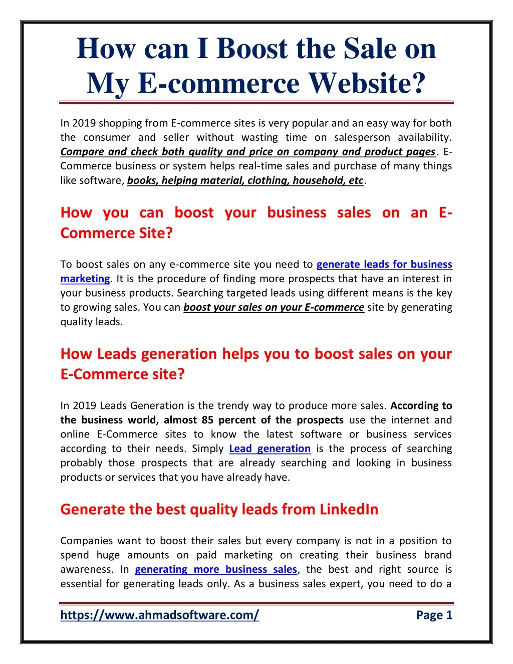 how can i boost the sale on my e commerce website