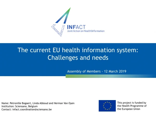 The current EU health information system: Challenges and needs