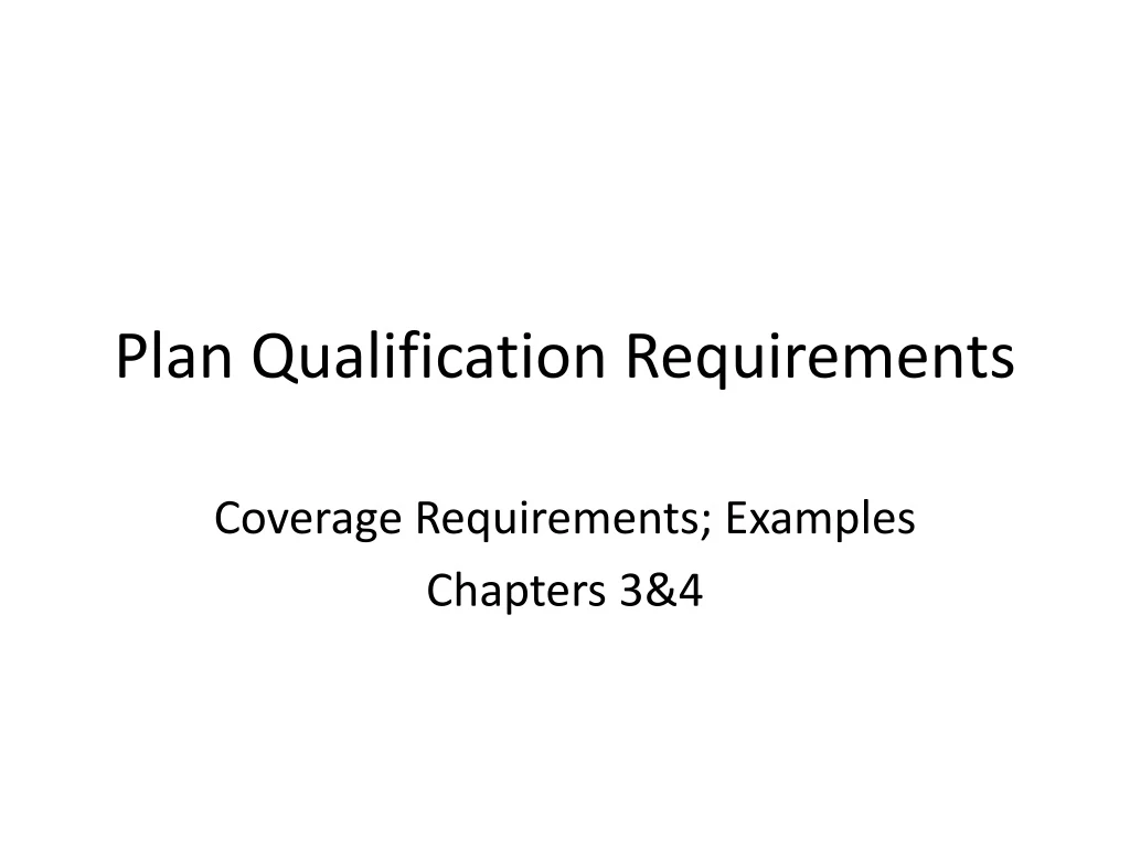 plan qualification requirements