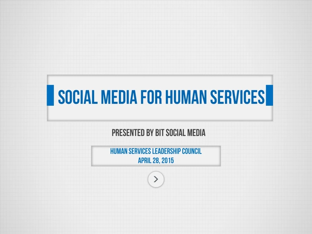 s ocial media for human services