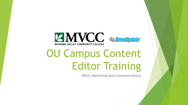 OU Campus Content Editor Training