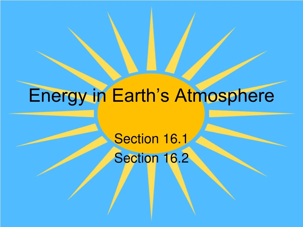energy in earth s atmosphere