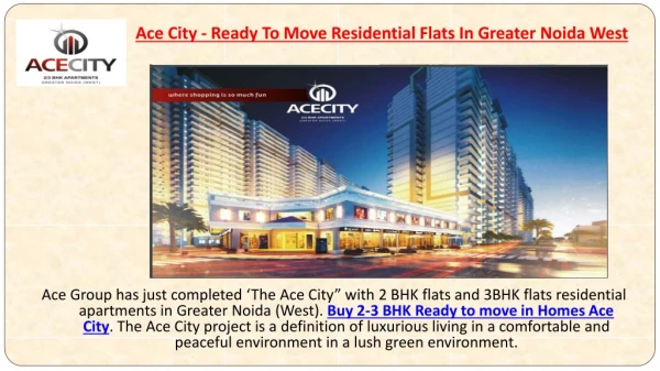 Buy 2 and 3 BHK Ready to Move Flat Greater Noida West