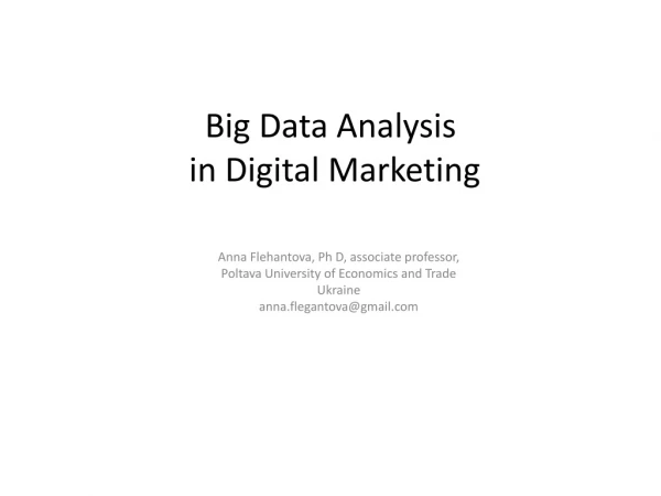 Big Data Analysis in Digital Marketing