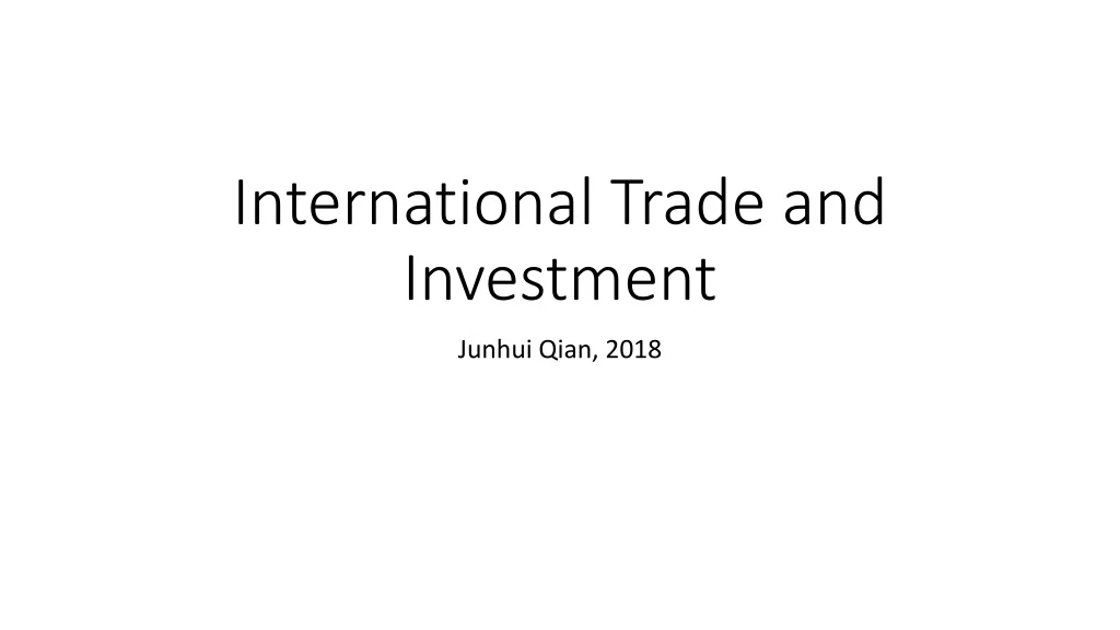 international trade and investment