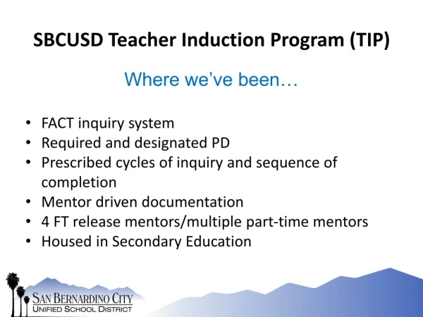 SBCUSD Teacher Induction Program (TIP)