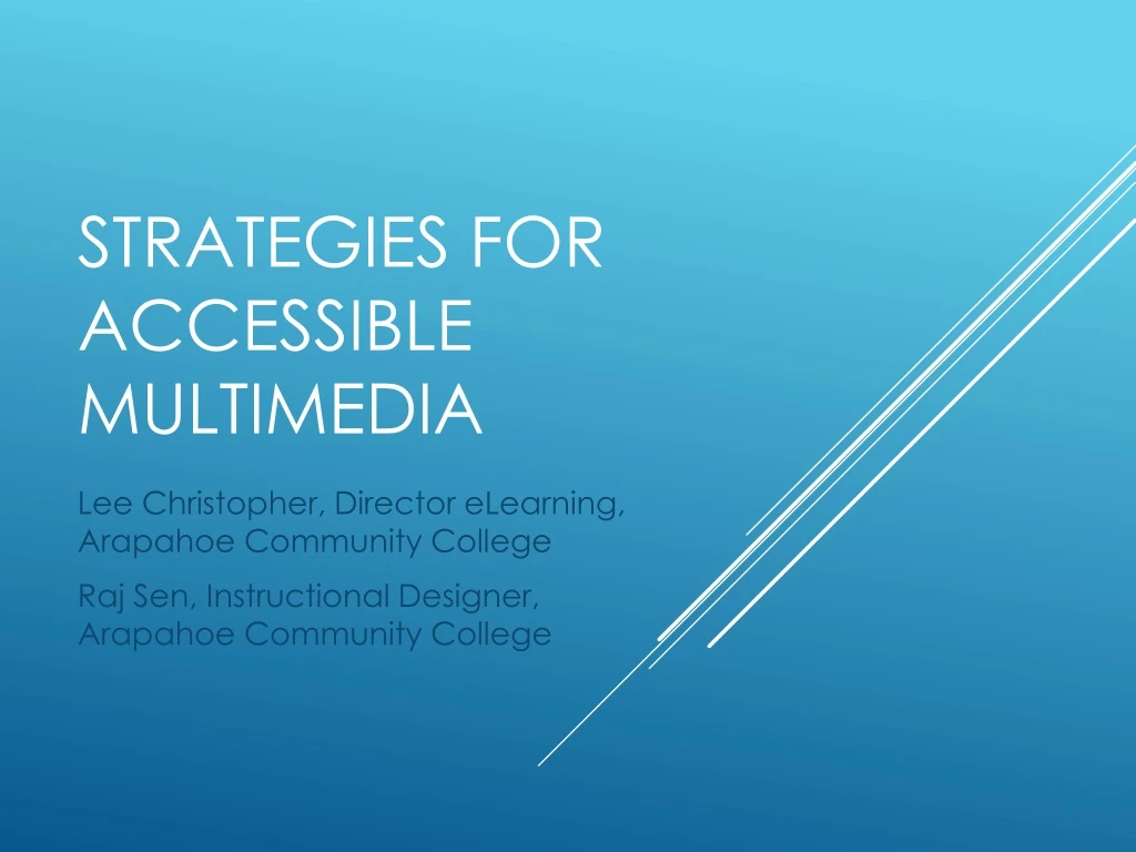 strategies for accessible multimedia