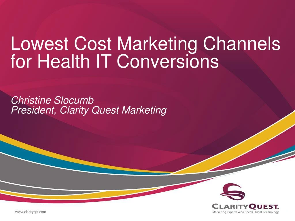 lowest cost marketing channels for health