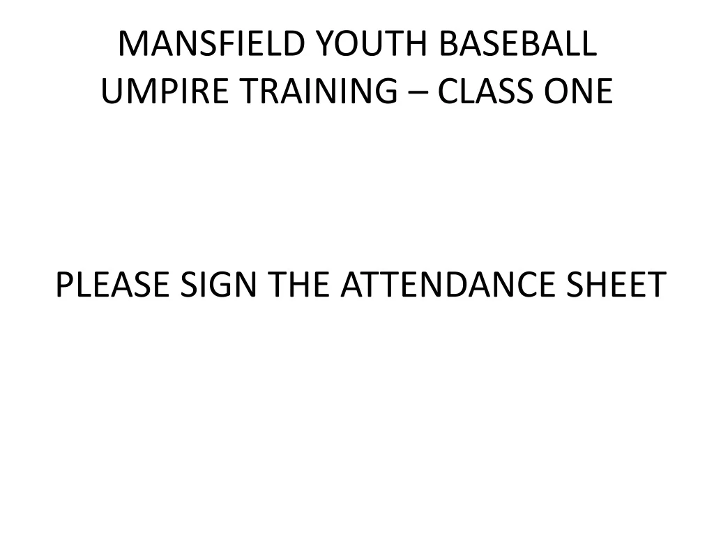 mansfield youth baseball umpire training class one