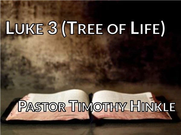 Luke 3 (Tree of Life) Pastor Timothy Hinkle