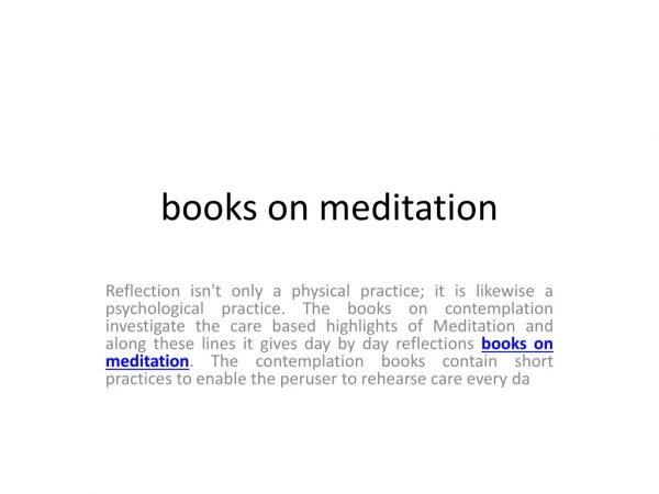 books on meditation
