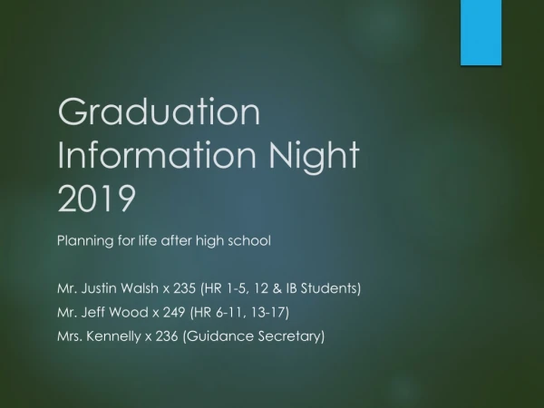 Graduation Information Night 2019