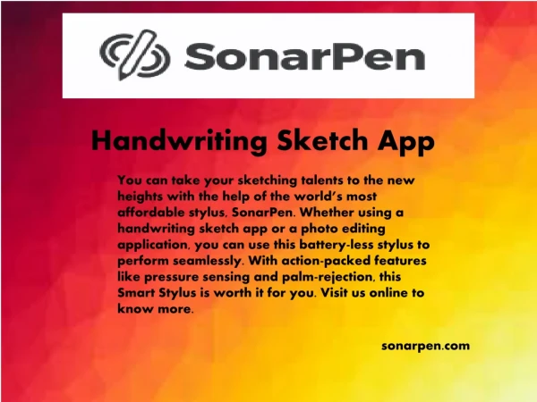 Sonarpen.com - Handwriting sketch app