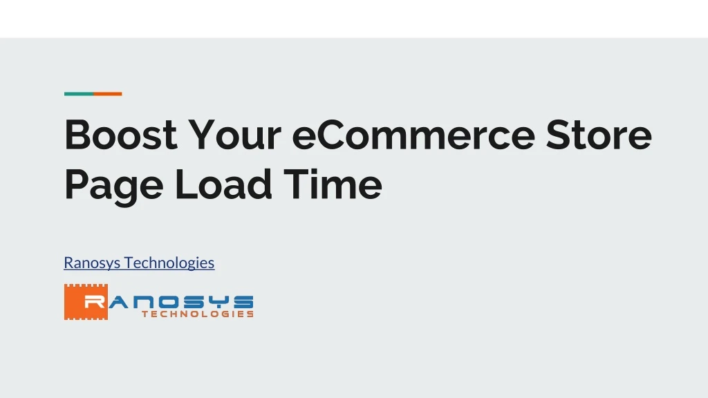 boost your ecommerce store page load time