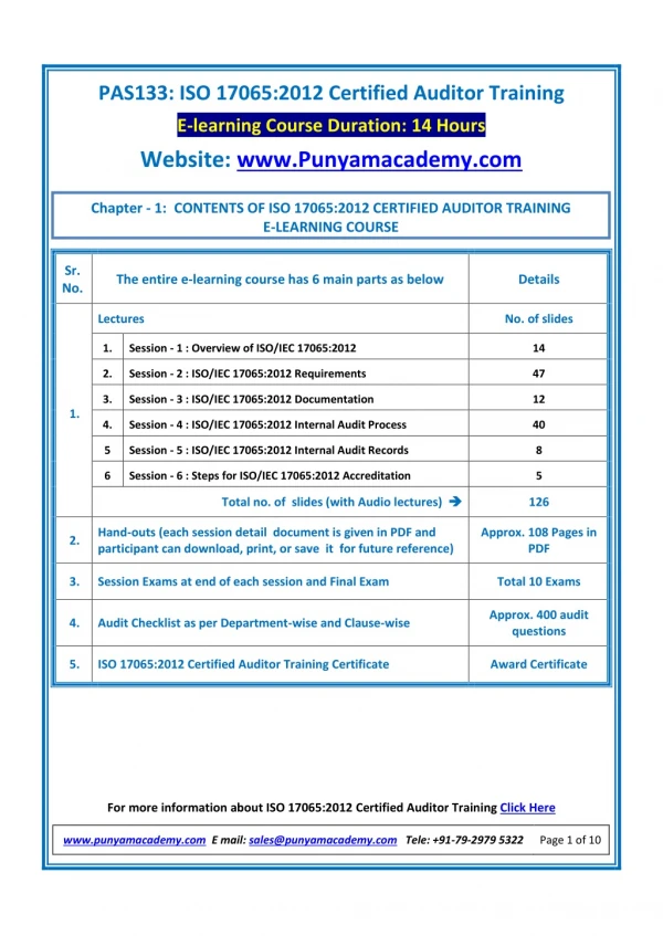 pas133 iso 17065 2012 certified auditor training