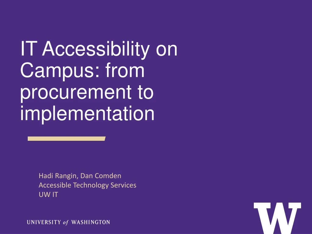 it accessibility on campus from procurement