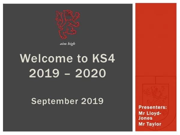 Welcome to KS4 2019 – 2020 September 2019