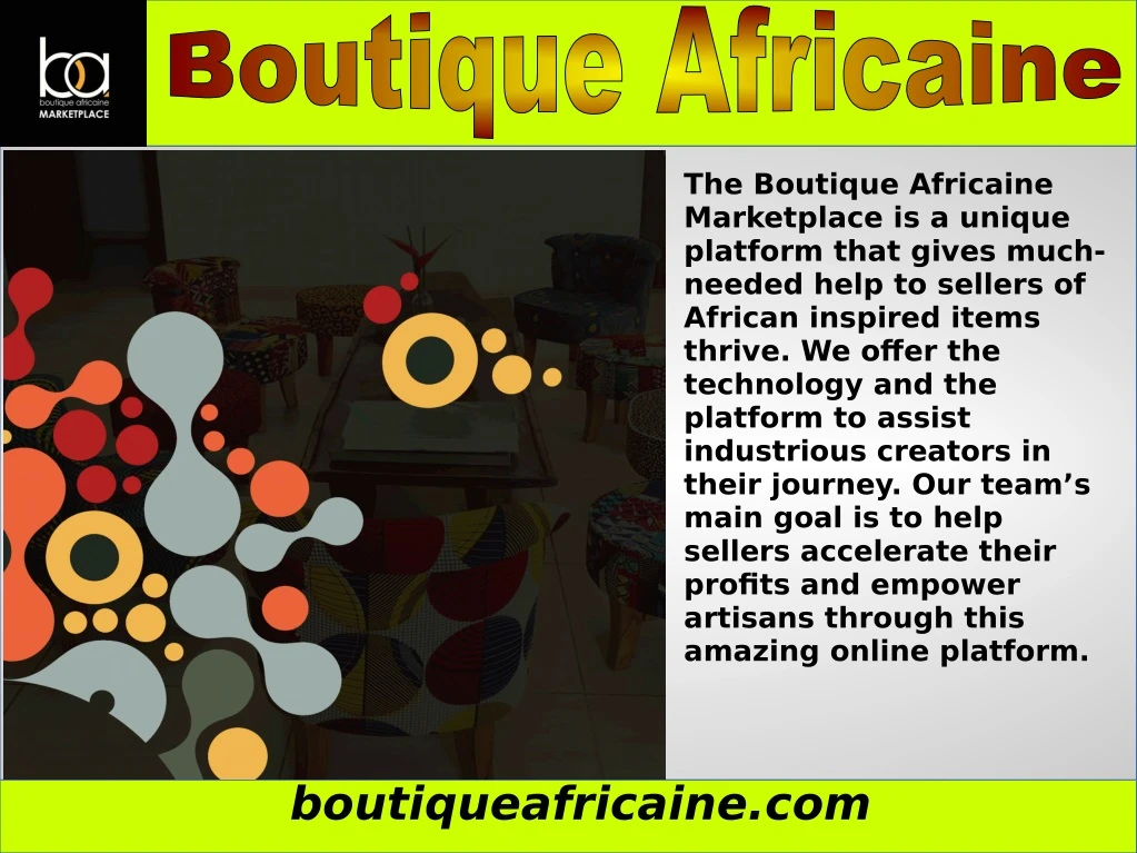 the boutique africaine marketplace is a unique