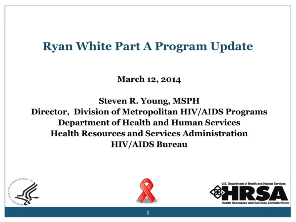 Ryan White Part A Program Update