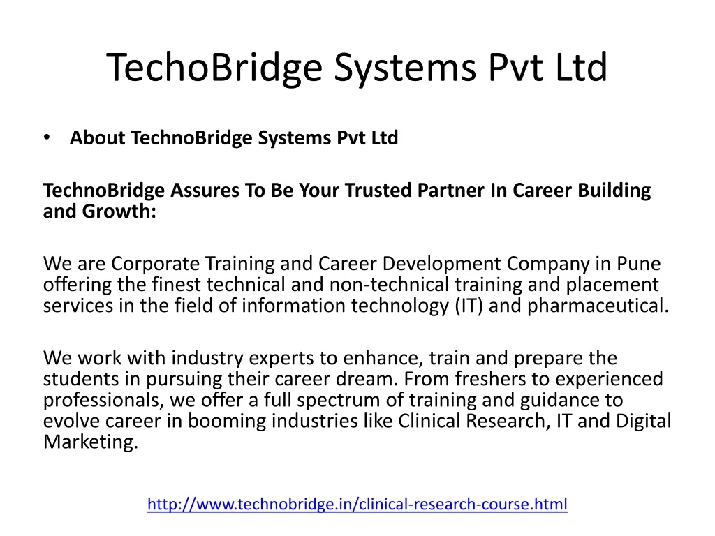 techobridge systems pvt ltd