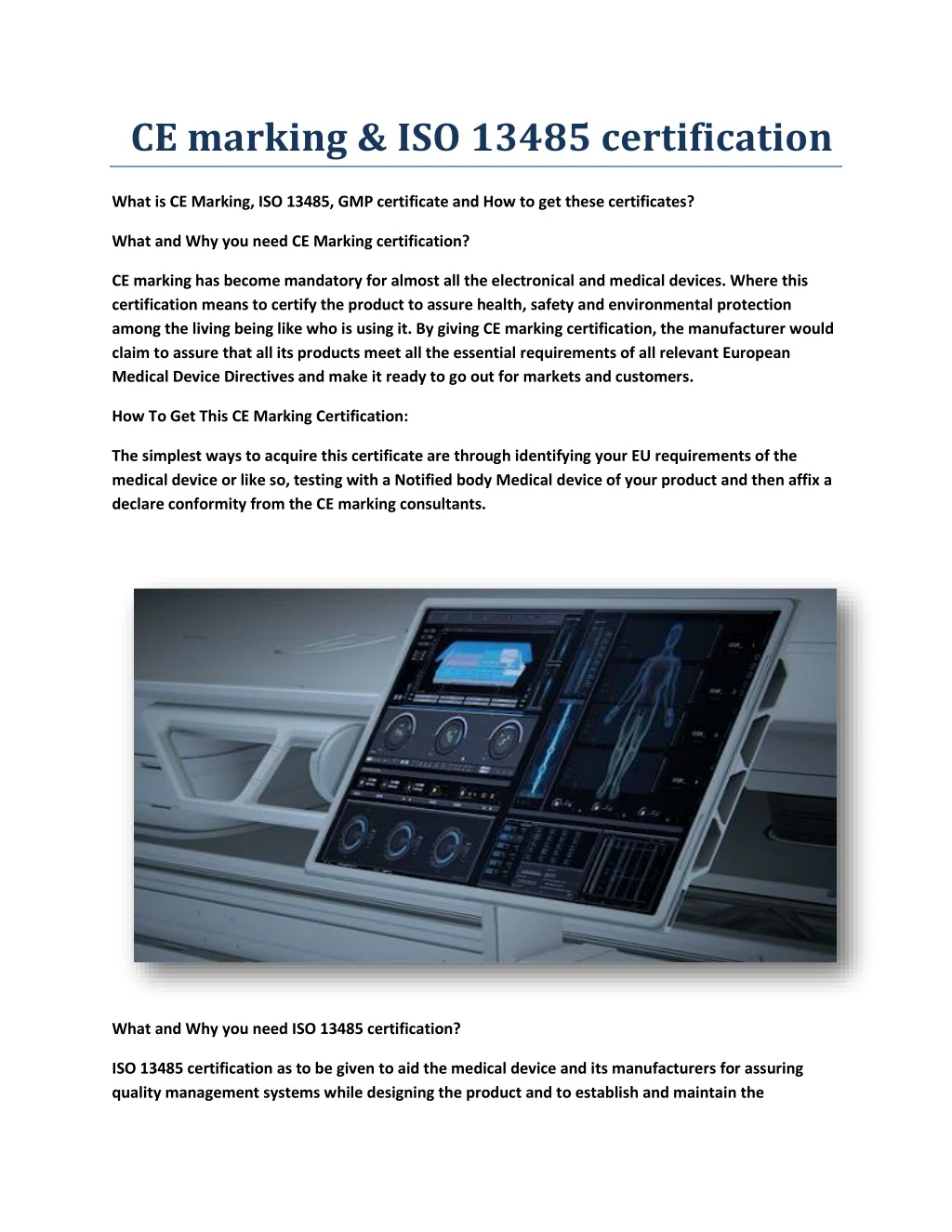 ce marking iso 13485 certification