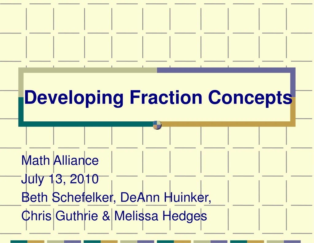 developing fraction concepts