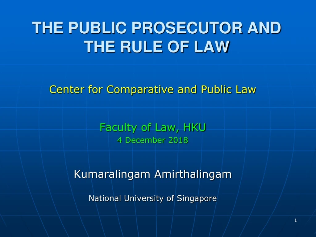 the public prosecutor and the rule of law