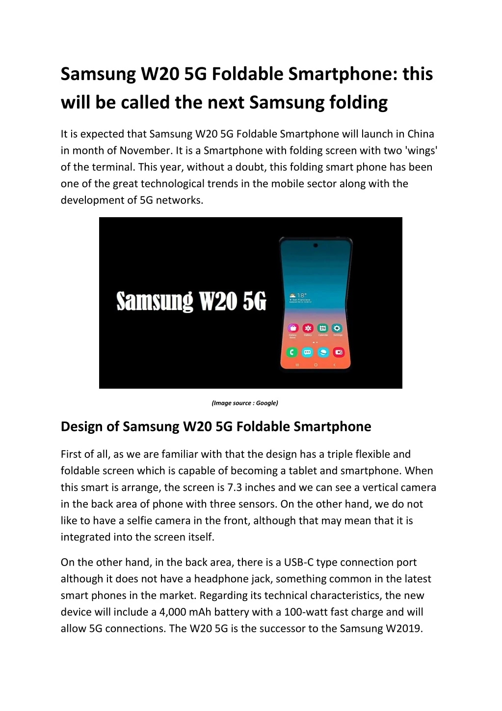 samsung w20 5g foldable smartphone this will