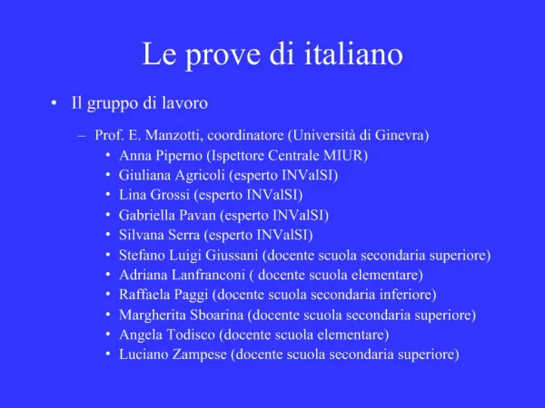 Le prove di italiano