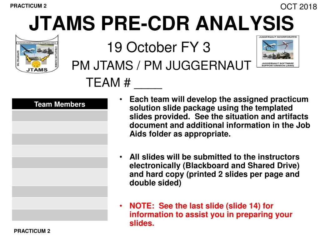 jtams pre cdr analysis