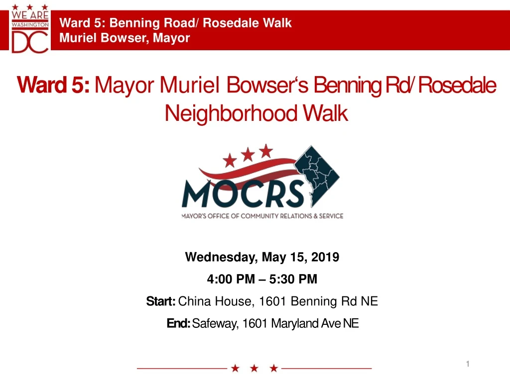 ward 5 benning road rosedale walk muriel bowser