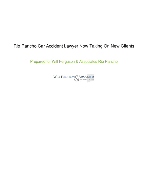 Rio Rancho Car Accident Lawyer