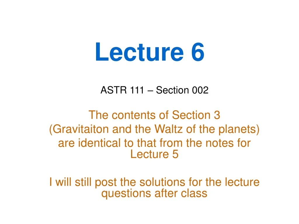 lecture 6