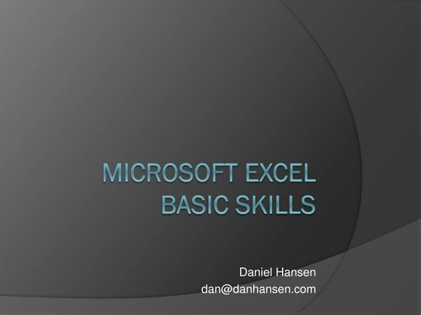 Microsoft Excel Basic Skills
